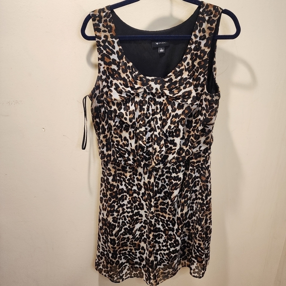 AB STUDIO Animal Print Sleevesless Cocktail Short dress size L